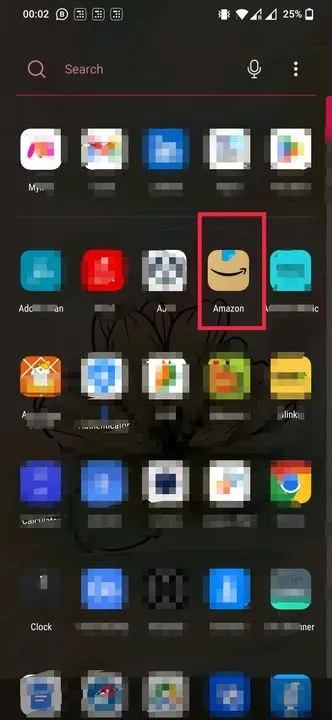 Image showing Amazon App selection on mobile